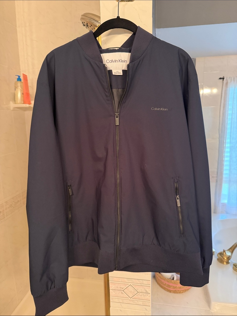 Calvin Klein Men's Dark Navy Zip-Up Bomber Jacket. New without tags.